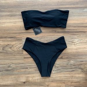 Black High Waisted, Bandeau Bikini